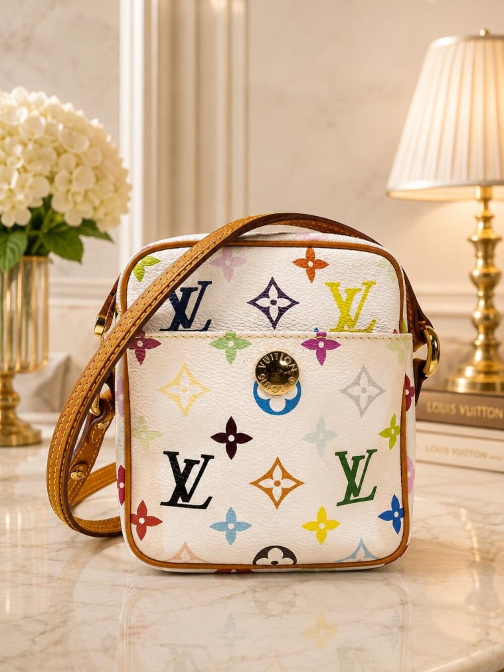 Authentic Louis Vuitton Multicolore White Crossbody Bag